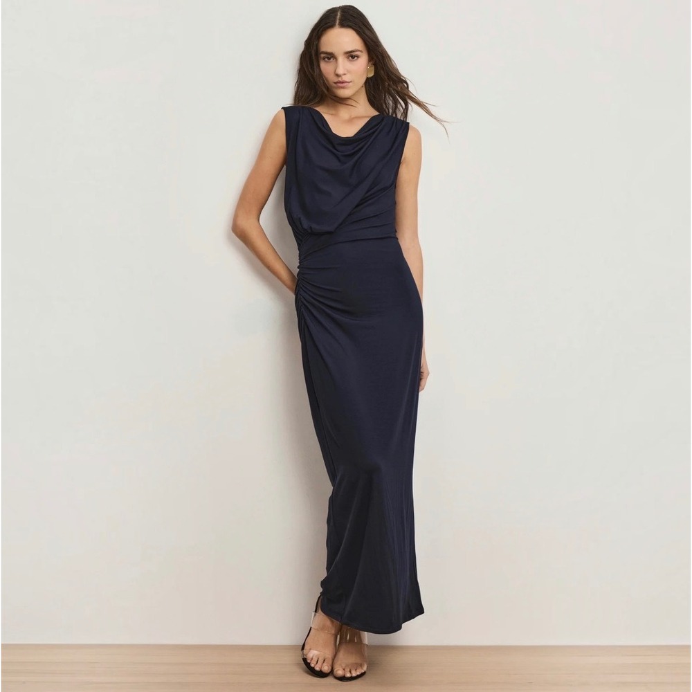 NEW Veronica Beard Kerilyn Maxi Dress Navy Size Medium NWT $398